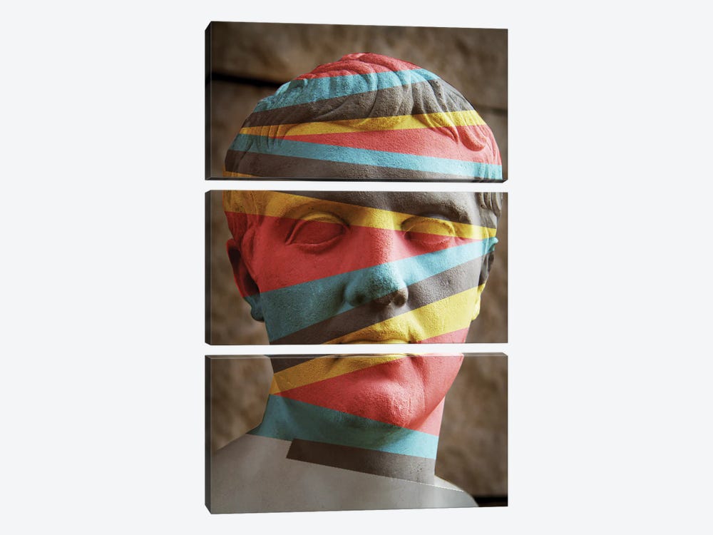Statue Colours by Vin Zzep 3-piece Canvas Print