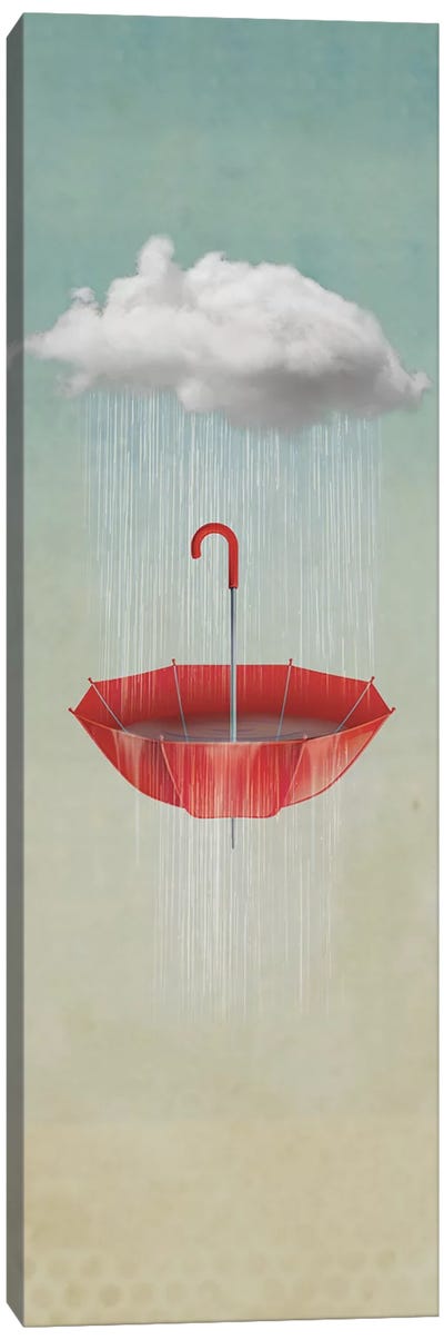 The Umbrella Runneth Over I Canvas Art Print - Rain Art