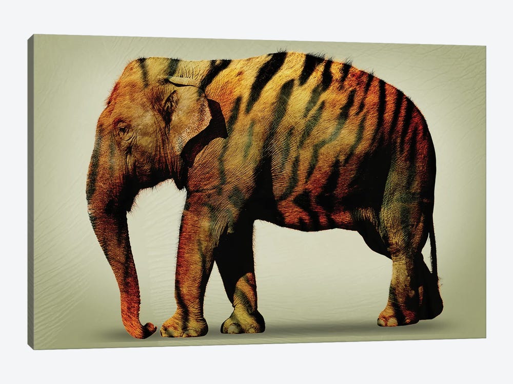 Tiger Elephant by Vin Zzep 1-piece Art Print