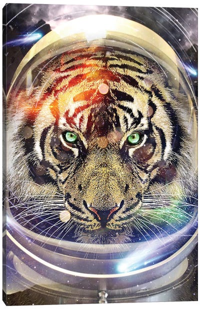 Astro Tiger Canvas Art Print - Vin Zzep