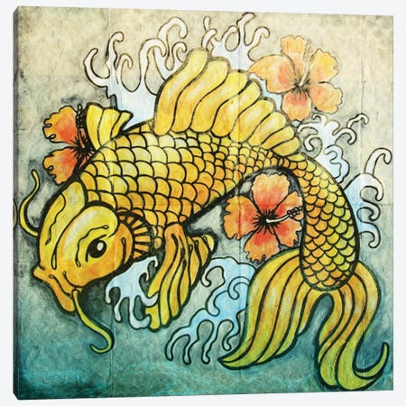 Koi Fish Canvas Print #ZEP29} by Vin Zzep Canvas Wall Art