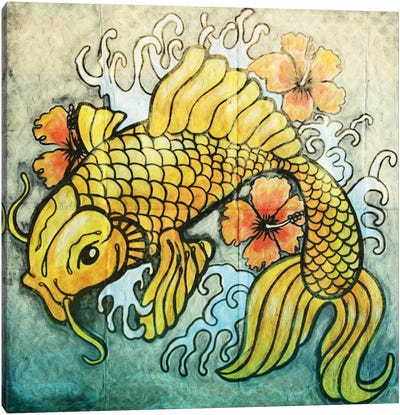 Koi Fish Canvas Art Print - Vin Zzep