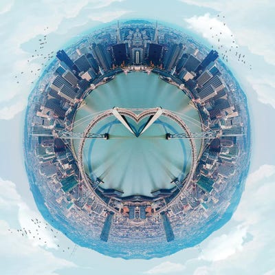 Love San Francisco - Baybridge by Vin Zzep framed wall art