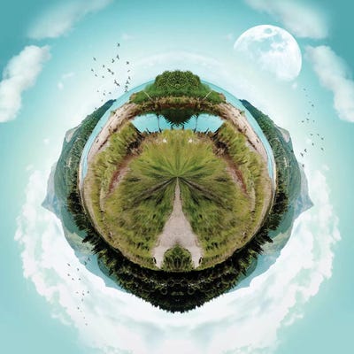 Mountain Range Mini World by Vin Zzep canvas print