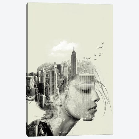New York Reflection Canvas Print #ZEP40} by Vin Zzep Canvas Art
