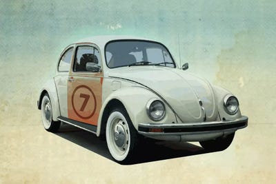 Number 7 VW Sedan by Vin Zzep framed canvas print