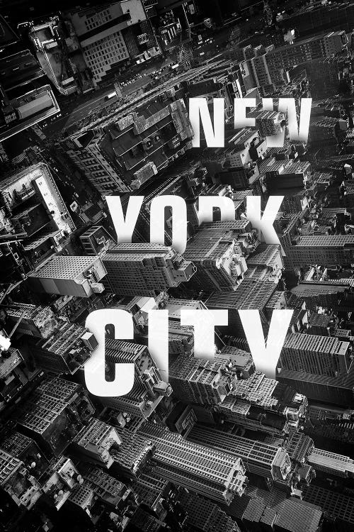 NYC Text by Vin Zzep wall art