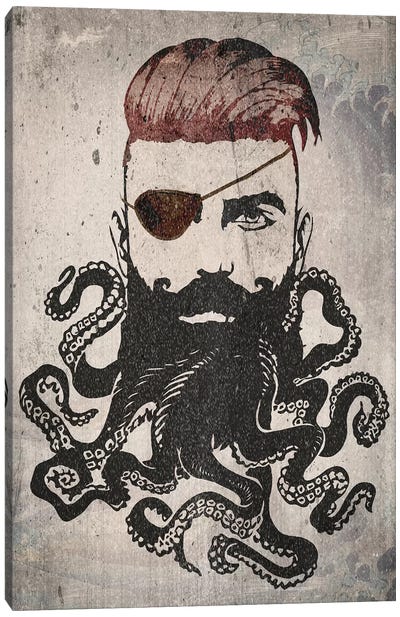 Black Beard Canvas Art Print - Tattoo Parlor