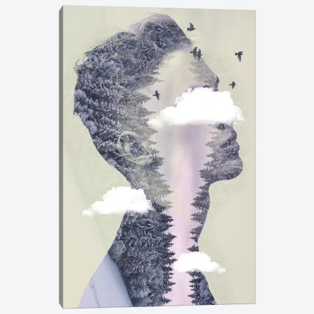 Double Exposure Hair III Canvas Print #ZEP68} by Vin Zzep Canvas Wall Art