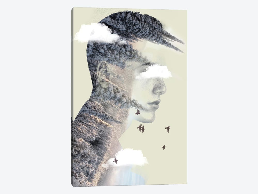 Double Exposure Hair V by Vin Zzep 1-piece Canvas Art
