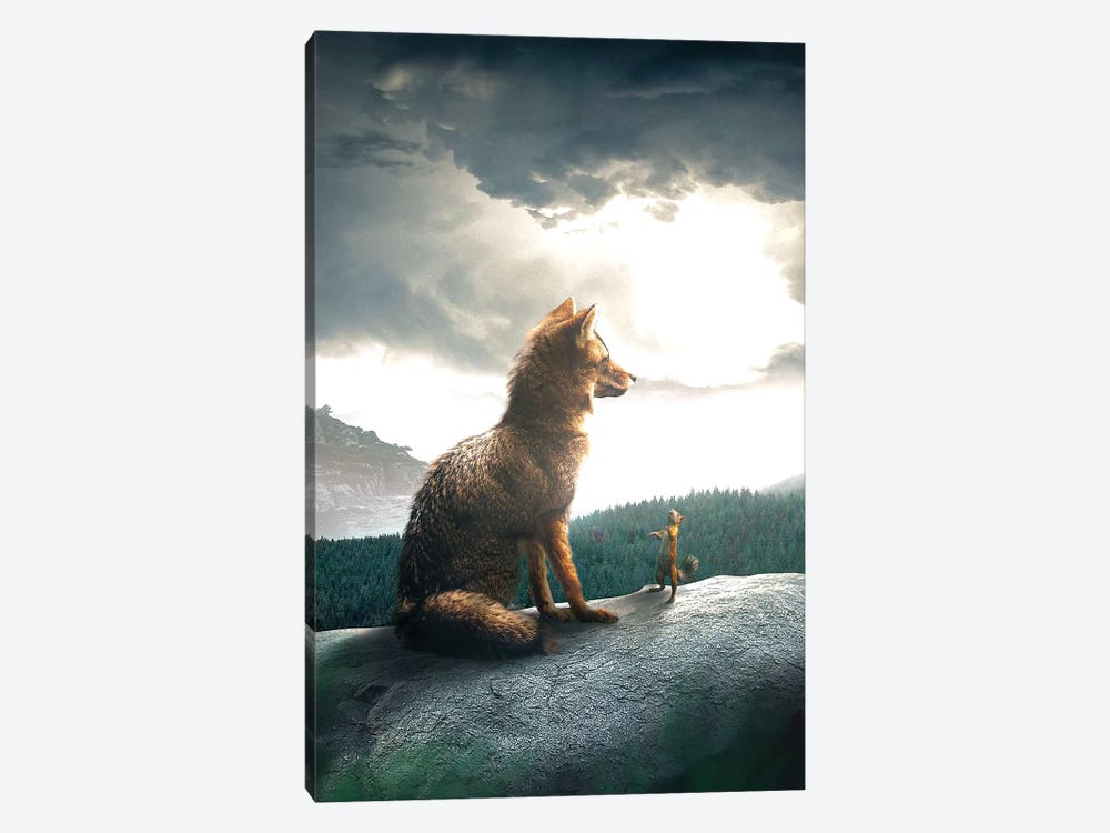 The Fox And Squirrel by Zenja Gammer 1-piece Canvas Art