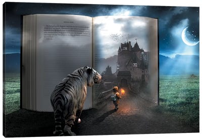 Fairy Tale Book Canvas Art Print - Kids Fantasy Art