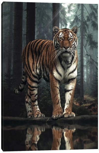 The Tiger In The Forest Canvas Art Print - Tiger Art