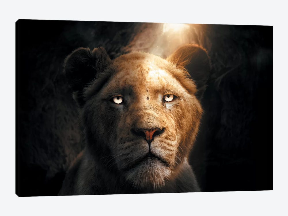 The Lion In The Cave by Zenja Gammer 1-piece Canvas Artwork