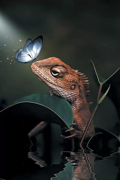 Lizards: The Iguana & Butterfly by Zenja Gammer