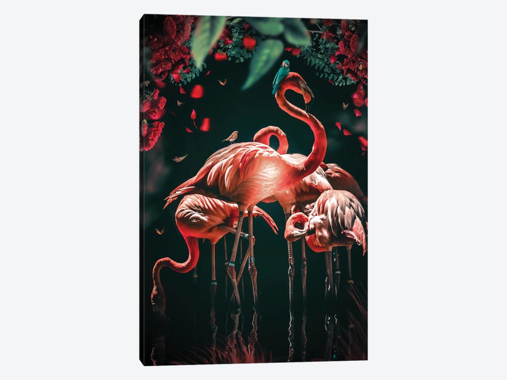 The Glowing Flamingo by Zenja Gammer 1-piece Canvas Art