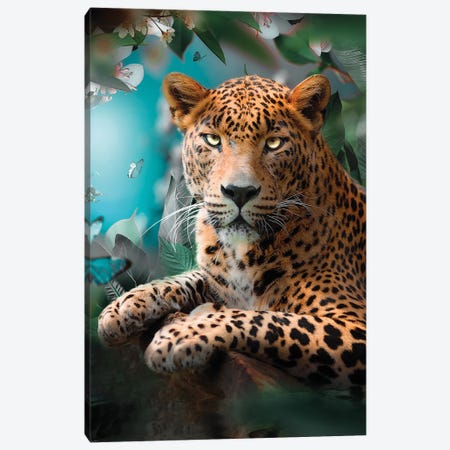 The Colorful Leopard Canvas Print #ZGA159} by Zenja Gammer Canvas Print
