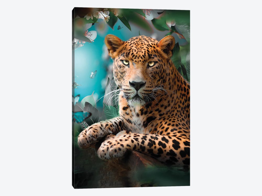 The Colorful Leopard by Zenja Gammer 1-piece Canvas Wall Art