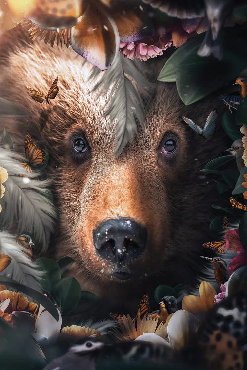 Floral Bear by Zenja Gammer wall art