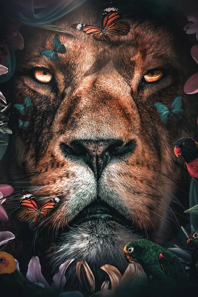 Zenja Gammer: Floral Lion by Zenja Gammer