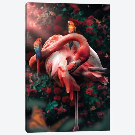Funky Flamingo Canvas Print #ZGA192} by Zenja Gammer Art Print