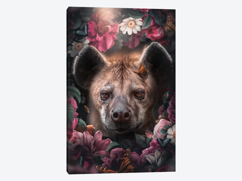Floral Hyena by Zenja Gammer 1-piece Canvas Print