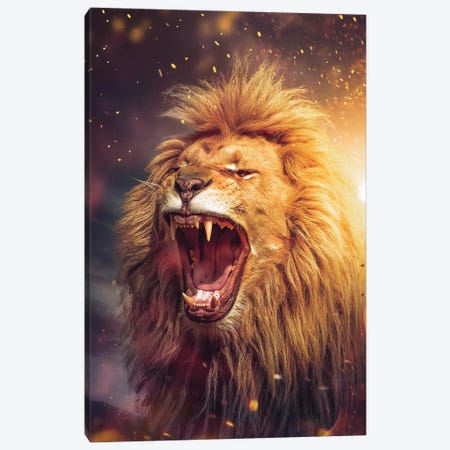 Lion Power Canvas Print #ZGA203} by Zenja Gammer Canvas Print