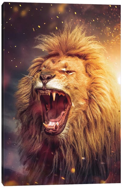 Lion Power Canvas Art Print - Zenja Gammer