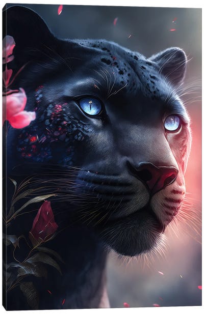 The Pink Black Panther Canvas Art Print - Panther Art