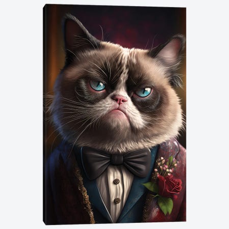The Grumpy Cat Canvas Print #ZGA214} by Zenja Gammer Canvas Print