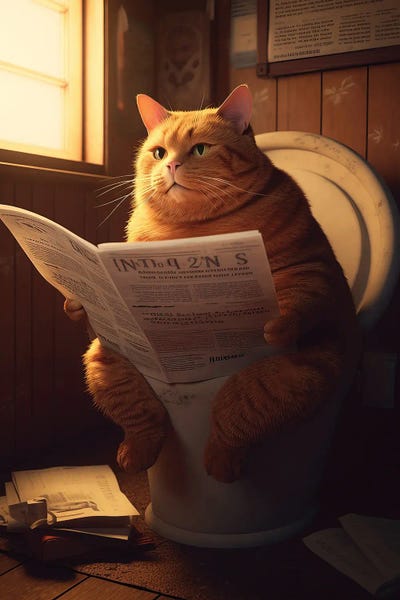 Bathroom Humor: Toilet Cat by Zenja Gammer