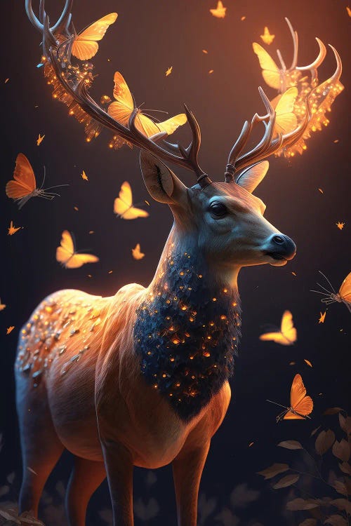 Deer And Butterflies