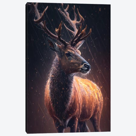 Fiery Deer Canvas Print #ZGA217} by Zenja Gammer Art Print