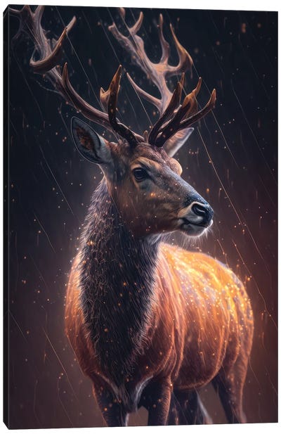 Fiery Deer Canvas Art Print - Zenja Gammer
