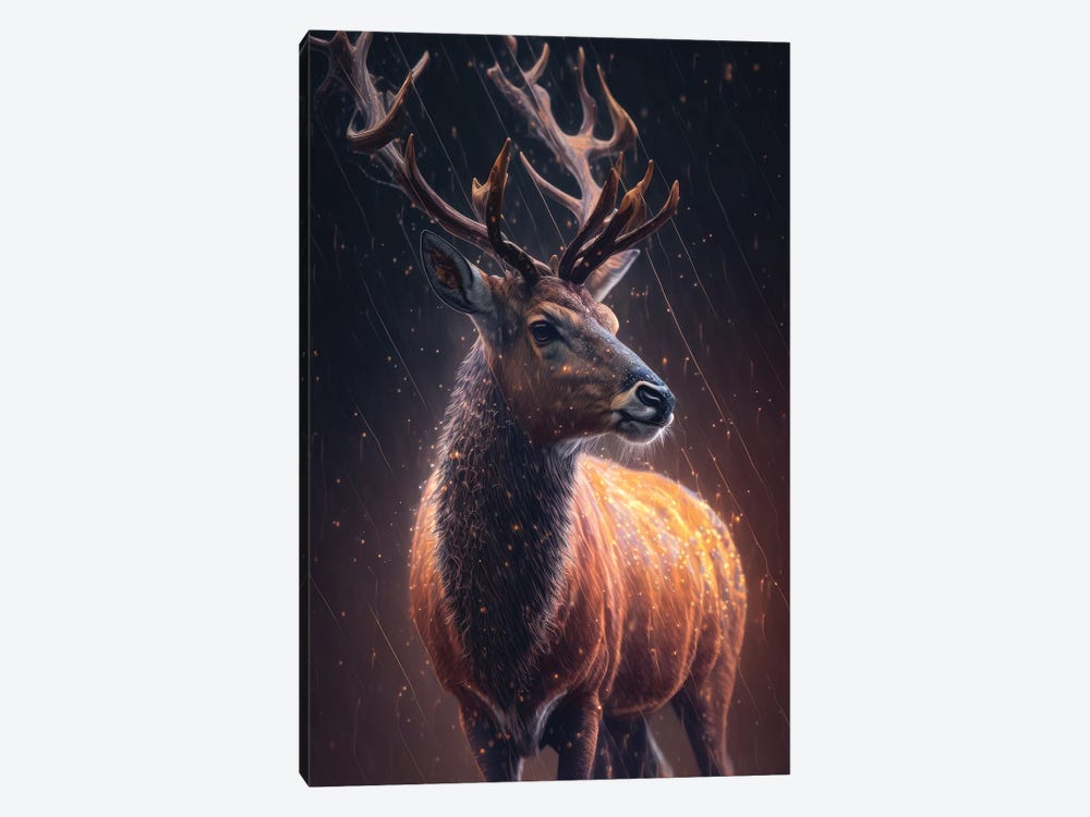 Fiery Deer by Zenja Gammer 1-piece Canvas Art