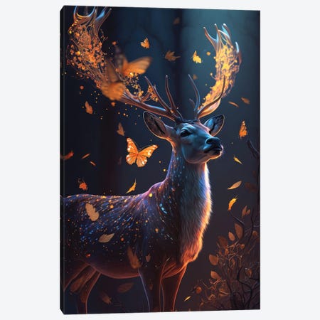 Magical Dream Deer Canvas Print #ZGA218} by Zenja Gammer Canvas Artwork