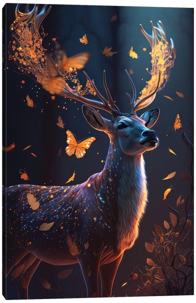 Magical Dream Deer Canvas Art Print - Zenja Gammer
