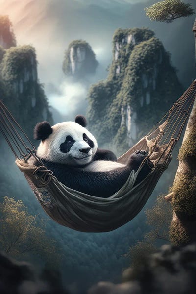 Pandas: Hammock Panda by Zenja Gammer