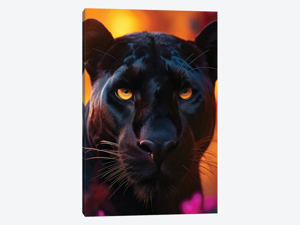 Black Panther Sunset by Zenja Gammer 1-piece Canvas Print