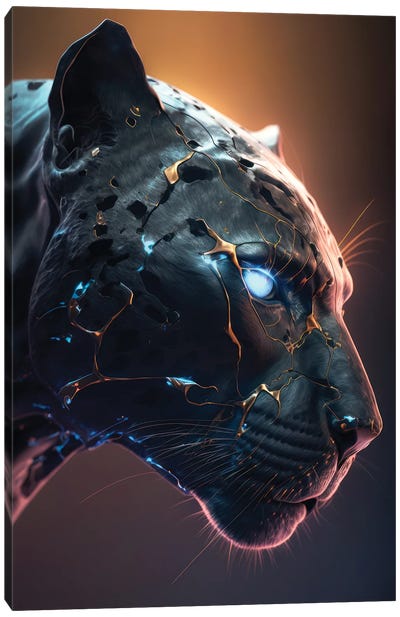 Panther Face Canvas Art Print - Panther Art