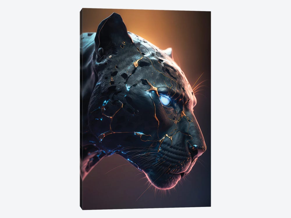 Panther Face by Zenja Gammer 1-piece Canvas Artwork