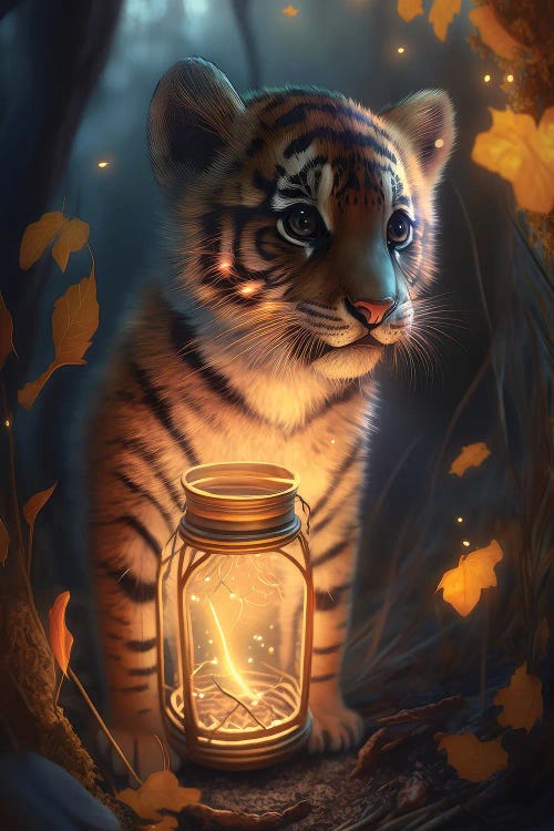 Glowing Lamp Tiger Cub