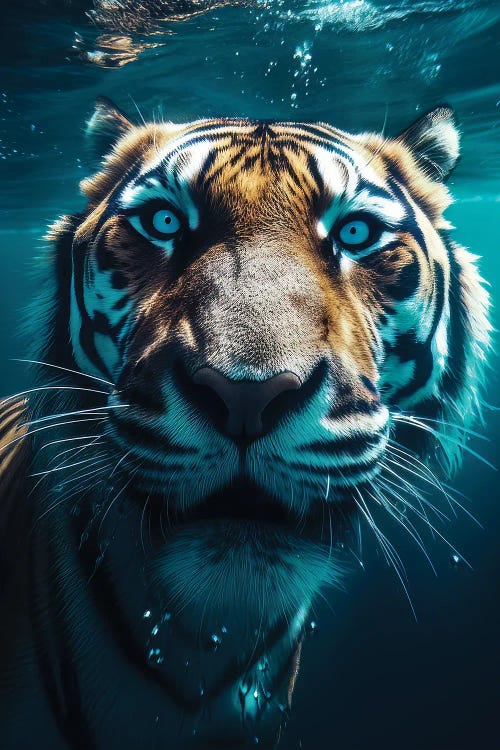 Underwater Swimming Tiger