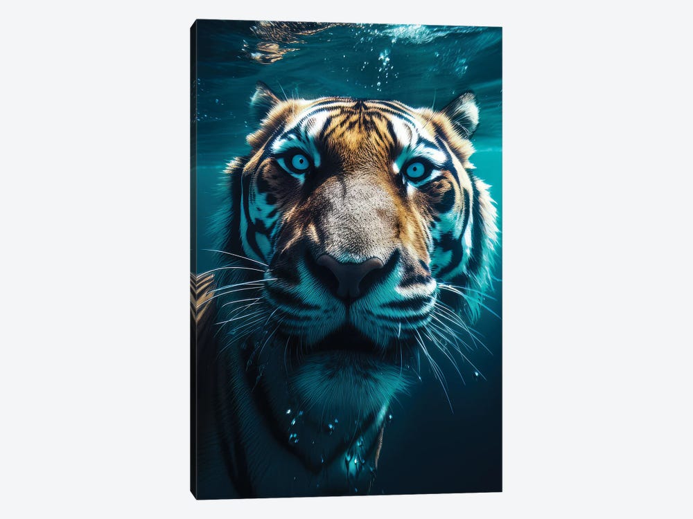 Underwater Swimming Tiger by Zenja Gammer 1-piece Art Print