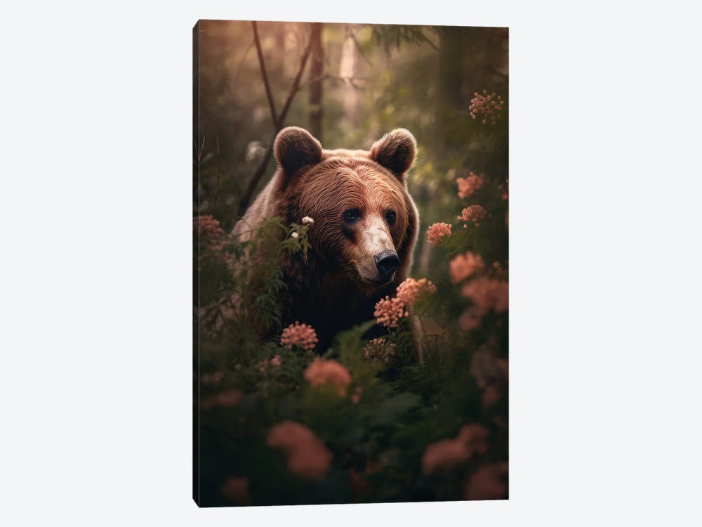Bear In The Forest by Zenja Gammer 1-piece Canvas Art