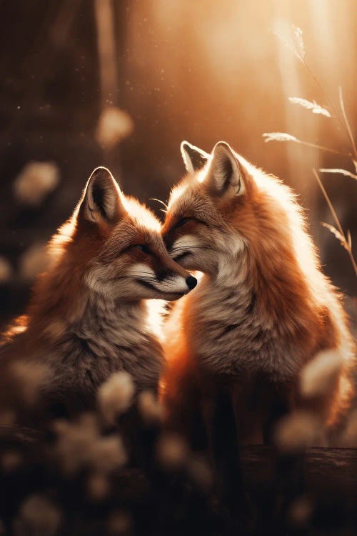 Loving Foxes by Zenja Gammer wall art