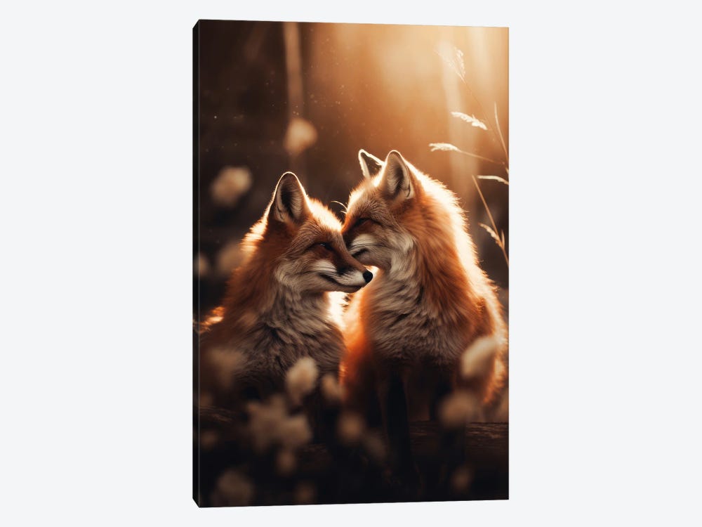 Loving Foxes by Zenja Gammer 1-piece Canvas Artwork