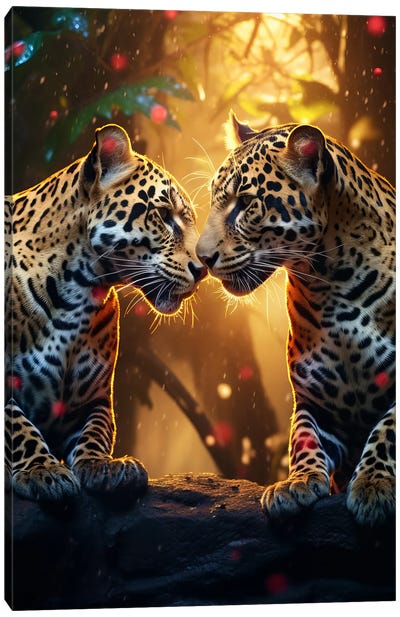 Jaguar Love Canvas Art Print - Jaguar Art
