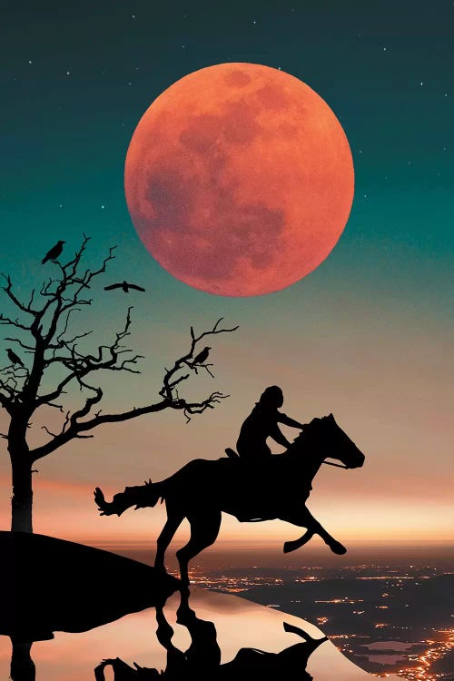 Red Moon Horse Art Print by Zenja Gammer | iCanvas