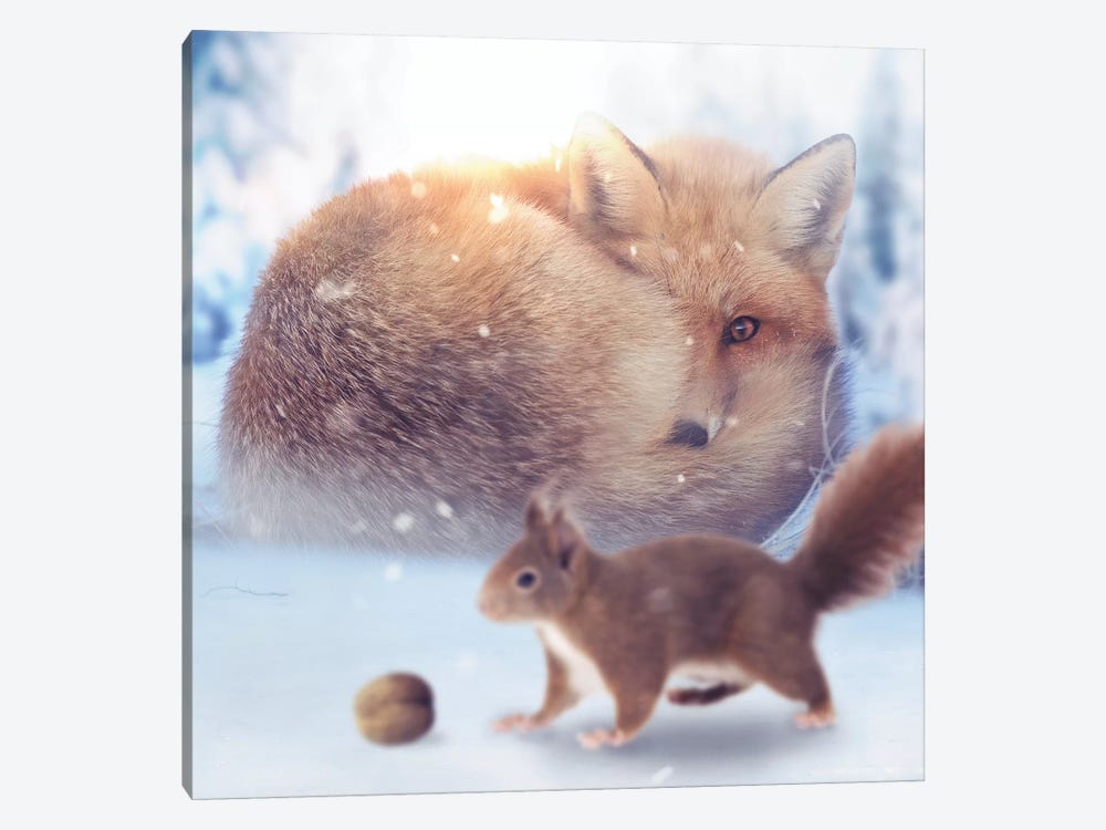 The Fox & Squirrel by Zenja Gammer 1-piece Canvas Art Print